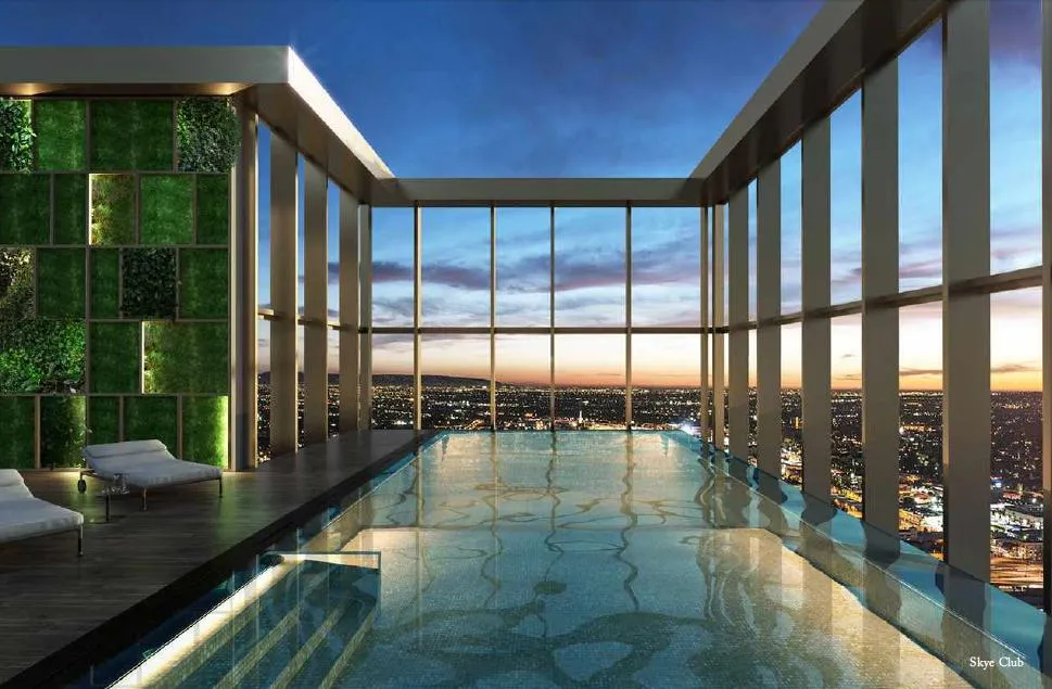 Skye Club infinity pool at Trump Tower Kolkata overlooking the city